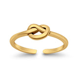 Knot Toe Ring Band Adjustable 925 Sterling Silver (5mm)