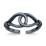 Adjustable Loop Toe Ring Band 925 Sterling Silver (7mm)