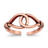 Adjustable Loop Toe Ring Band 925 Sterling Silver (7mm)