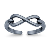 Infinity Toe Ring Band Adjustable 925 Sterling Silver (5mm)