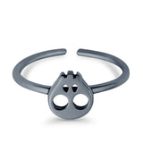 Skull Toe Ring Adjustable Band 925 Sterling Silver (7mm)
