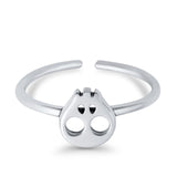 Skull Toe Ring Adjustable Band 925 Sterling Silver (7mm)