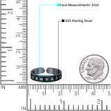 Stars Toe Ring Band Adjustable 925 Sterling Silver (4mm)
