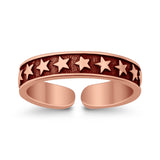 Stars Toe Ring Band Adjustable 925 Sterling Silver (4mm)