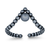V-Shape Toe Ring Adjustable Band 925 Sterling Silver (8mm)