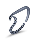 Wave Toe Ring Adjustable Band 925 Sterling Silver (5mm)