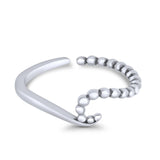 Wave Toe Ring Adjustable Band 925 Sterling Silver (5mm)