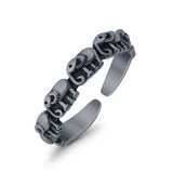 Adjustable Elephants Toe Ring Band 925 Sterling Silver (4mm)