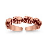 Adjustable Elephants Toe Ring Band 925 Sterling Silver (4mm)