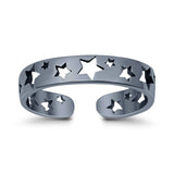 Stars Toe Ring Band Adjustable 925 Sterling Silver For Women (4mm)