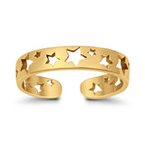 Stars Toe Ring Band Adjustable 925 Sterling Silver For Women (4mm)