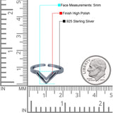 Adjustable V-Shaped Toe Ring Band 925 Sterling Silver (5mm)