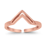 Adjustable V-Shaped Toe Ring Band 925 Sterling Silver (5mm)