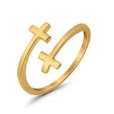 Crosses Adjustable Toe Ring 925 Sterling Silver for Women (8mm)