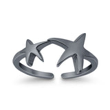 Awesome Starfish Adjustable Toe Ring 925 Sterling Silver for Womens (14mm)