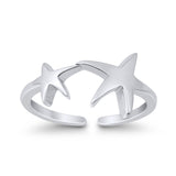 Awesome Starfish Adjustable Toe Ring 925 Sterling Silver for Womens (14mm)