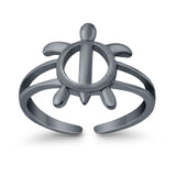Adjustable Turtle Toe Ring 925 Sterling Silver (11mm)