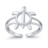Adjustable Turtle Toe Ring 925 Sterling Silver (11mm)