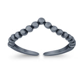 V-Shaped Adjustable Toe Ring 925 Sterling Silver (4mm)