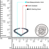 V-Shaped Adjustable Toe Ring 925 Sterling Silver (4mm)