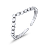 V-Shaped Adjustable Toe Ring 925 Sterling Silver (4mm)