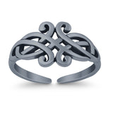 Celtic Toe Ring Band 925 Silver Sterling For Womens (8.5mm)