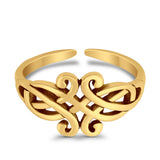 Celtic Toe Ring Band 925 Silver Sterling For Womens (8.5mm)