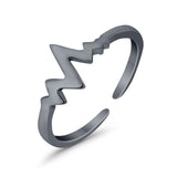 Adjustable Heartbeat Toe Ring Band 925 Sterling Silver (6mm)