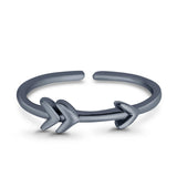 Arrow Plain Toe Ring Adjustable Band 925 Sterling Silver (4mm)