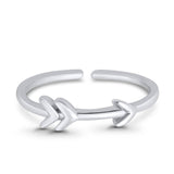 Arrow Plain Toe Ring Adjustable Band 925 Sterling Silver (4mm)