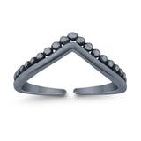 V-Shape Toe Ring Adjustable Band 925 Sterling Silver (4.5mm)