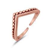 V-Shape Toe Ring Adjustable Band 925 Sterling Silver (4.5mm)