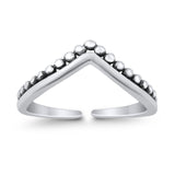 V-Shape Toe Ring Adjustable Band 925 Sterling Silver (4.5mm)