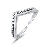 V-Shape Toe Ring Adjustable Band 925 Sterling Silver (4.5mm)