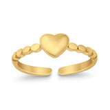 Heart Promise Toe Ring Adjustable 925 Sterling Silver (5mm)