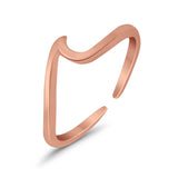 Wave Adjustable Plain Toe Ring Band 925 Sterling Silver (5mm)