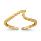 Wave Adjustable Plain Toe Ring Band 925 Sterling Silver (5mm)