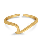Wave Adjustable Plain Toe Ring Band 925 Sterling Silver (5mm)