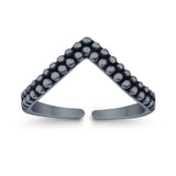 Adjustable V Shape Toe Ring Band 925 Sterling Silver for Women (6.5mm)