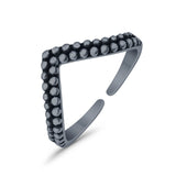 Adjustable V Shape Toe Ring Band 925 Sterling Silver for Women (6.5mm)