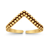 Adjustable V Shape Toe Ring Band 925 Sterling Silver for Women (6.5mm)