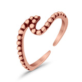 Wave Curve Toe Ring Adjustable Band 925 Sterling Silver (5.5mm)