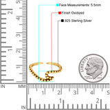 Wave Curve Toe Ring Adjustable Band 925 Sterling Silver (5.5mm)