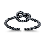 Adjustable Love Knot Toe Ring 925 Sterling Silver (5mm)