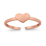 Plain Hearts Toe Ring Band 925 Sterling Silver for Women (4mm)
