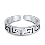 Aztec Adjustable Toe Ring Finish Oxidized 925 Sterling Silver (4mm)
