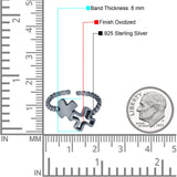 Beautiful Ring Adjustable Crosses Toe Band 925 Sterling Silver (8mm)
