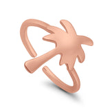 Adjustable Palm Tree Toe Ring 925 Sterling Silver (15mm)