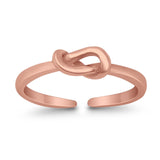 Infinity Tangled Knot Toe Ring Adjustable Band 925 Sterling Silver (3.5mm)