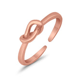 Infinity Tangled Knot Toe Ring Adjustable Band 925 Sterling Silver (3.5mm)